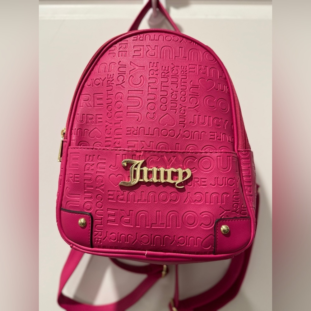 Juicy Couture Fuchsia Pink Mini Logo Backpack with Gold Hardware - Picture 11 of 16